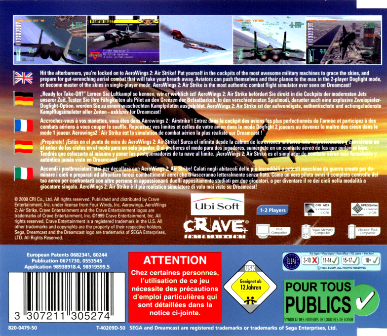 AeroWings 2 - Airstrike — box-2D-back (EU)