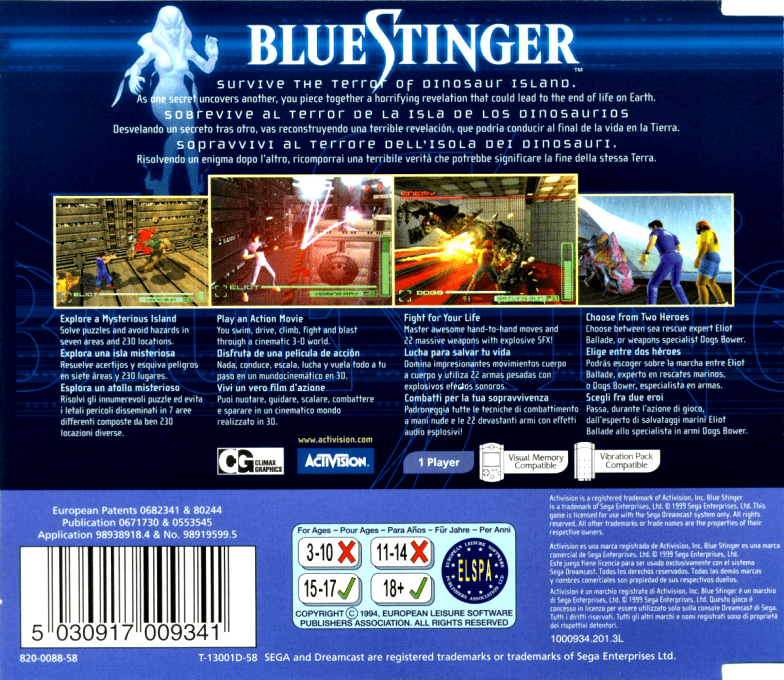 Blue Stinger — box-2D-back (EU)