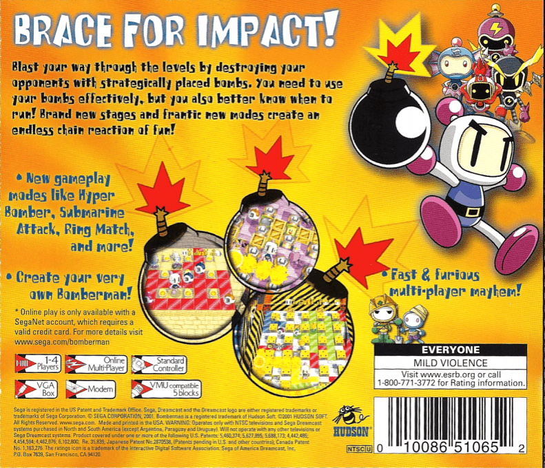Bomberman Online — box-2D-back (US)