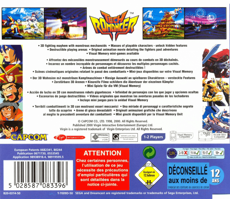 Tech Romancer — box-2D-back (EU)