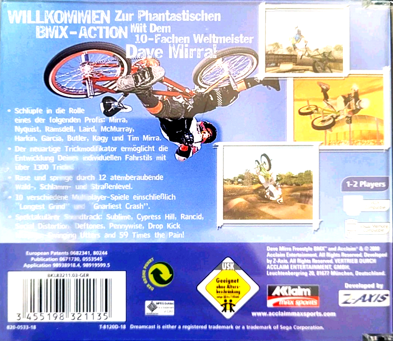 Dave Mirra Freestyle BMX — box-2D-back (DE)