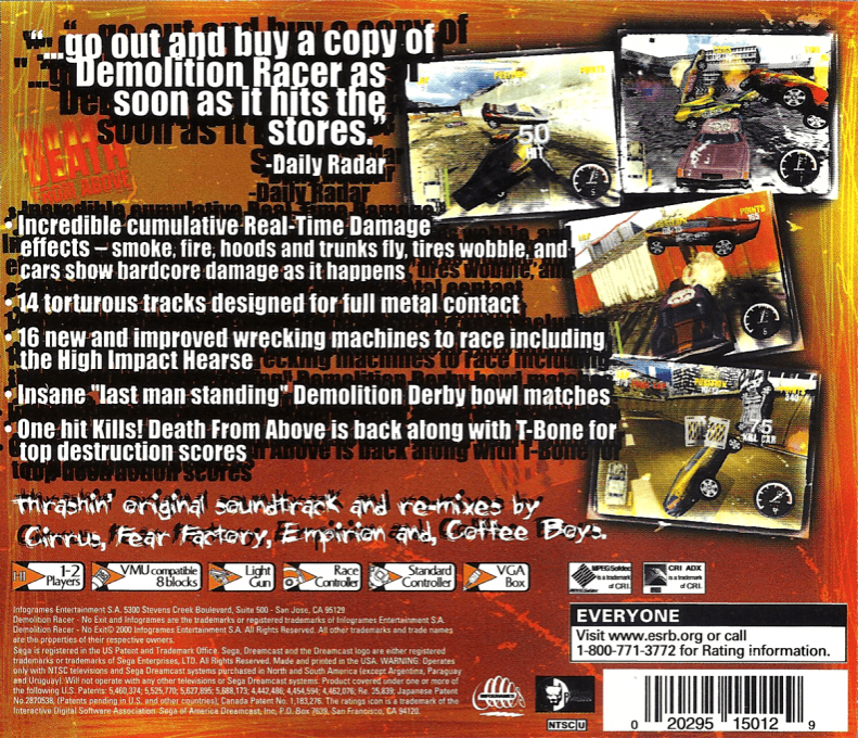 Demolition Racer - No Exit — box-2D-back (US)