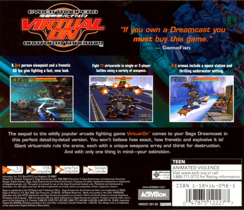 Cyber Troopers Virtual On - Oratorio Tangram — box-2D-back (US)