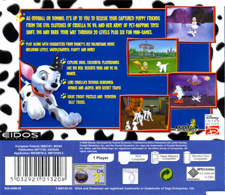 102 Dalmatians - Puppies To The Rescue — box-2D-back (EU)