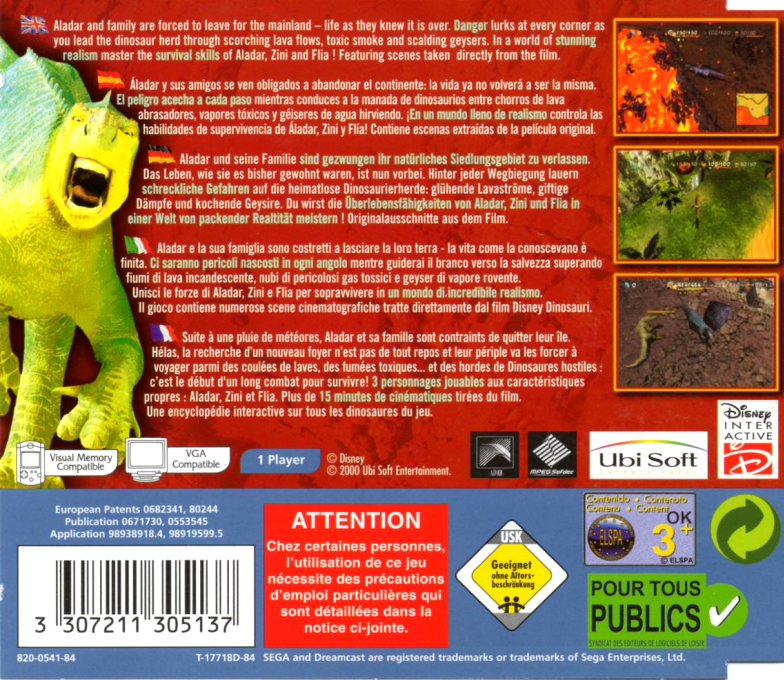 Disney's Dinosaur — box-2D-back (EU)