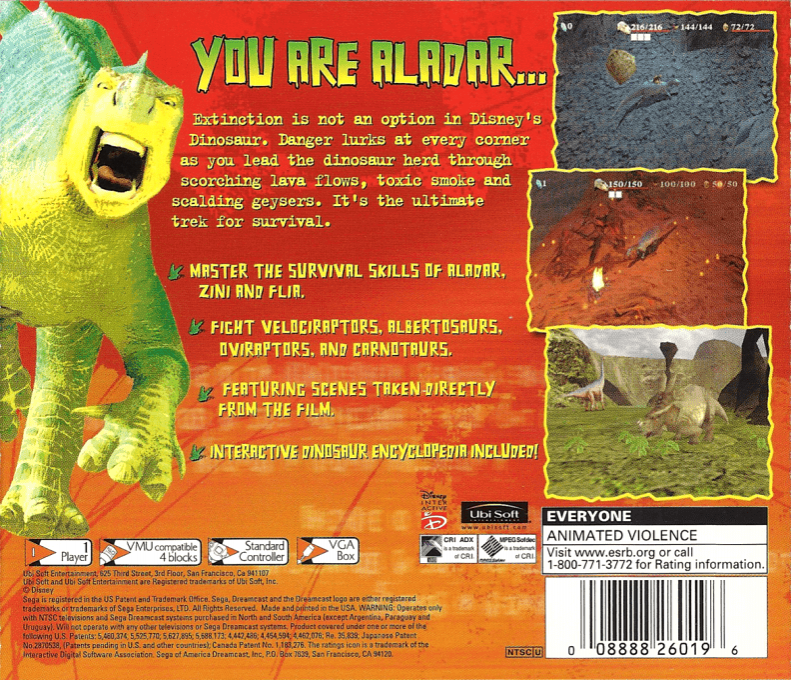Disney's Dinosaur — box-2D-back (US)