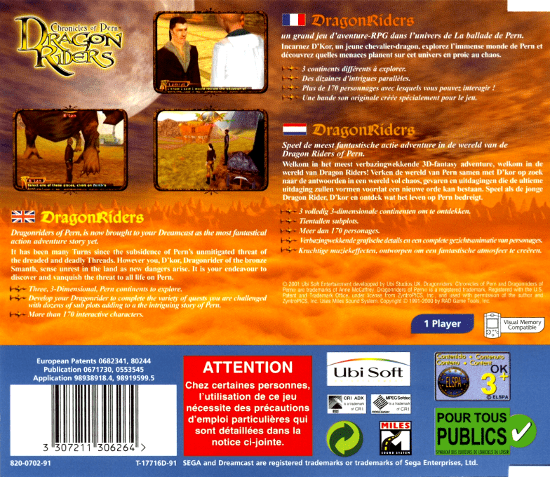 Dragon Riders - Chronicles of Pern — box-2D-back (IT)
