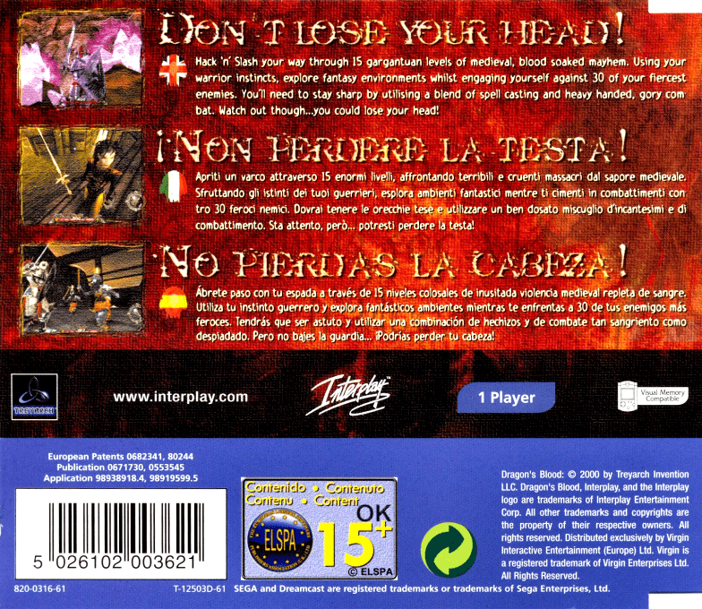 Dragon's Blood — box-2D-back (DE)