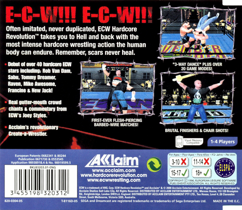 ECW Hardcore Revolution — box-2D-back (EU)