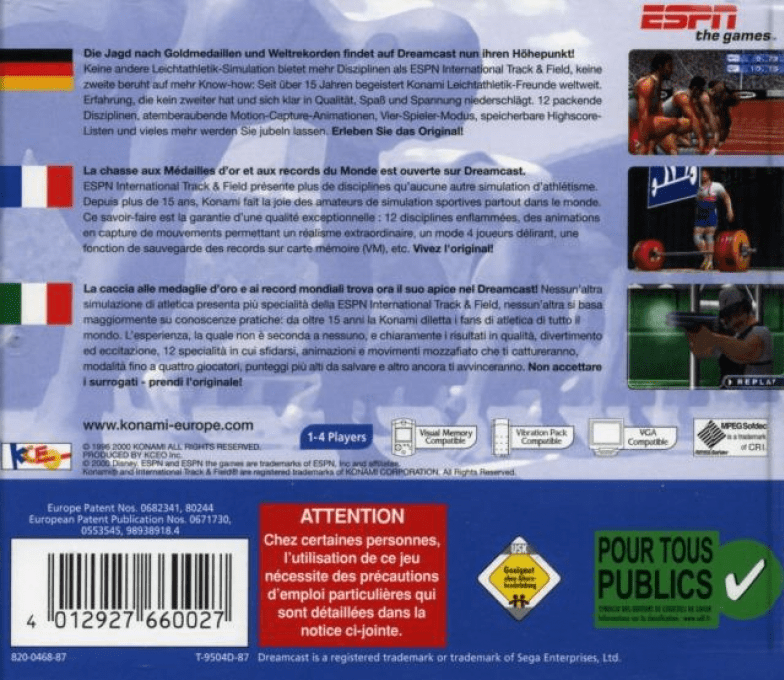 Ganbare! Nippon! Olympic 2000 — box-2D-back (EU)
