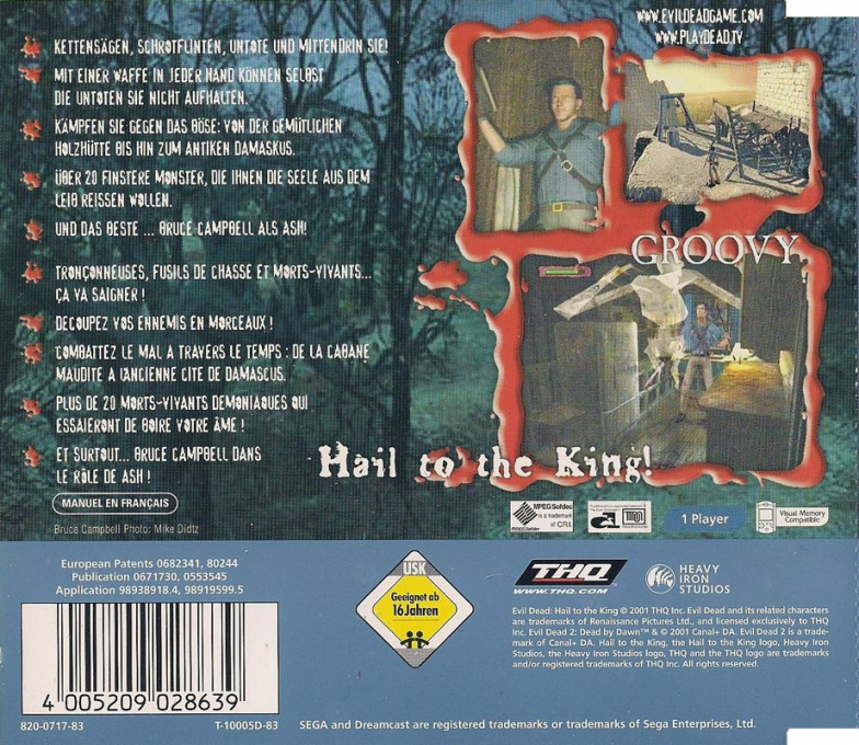Evil Dead - Hail To The King — box-2D-back (DE)