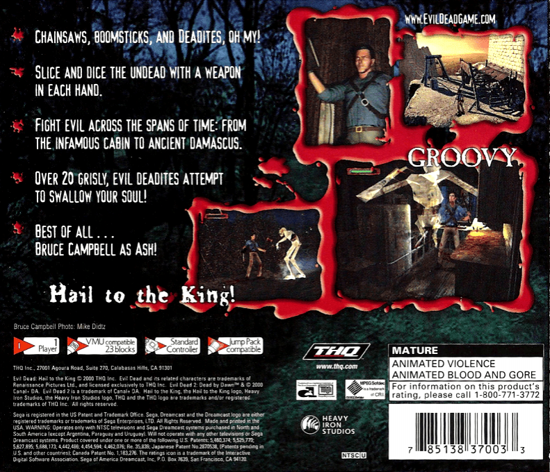 Evil Dead - Hail To The King — box-2D-back (US)
