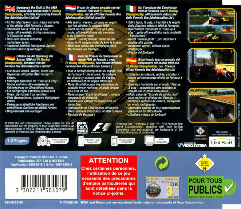 F1 Racing Championship — box-2D-back (EU)