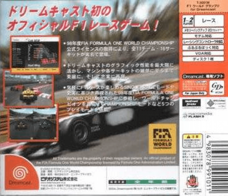 F1 World Grand Prix — box-2D-back (JP)
