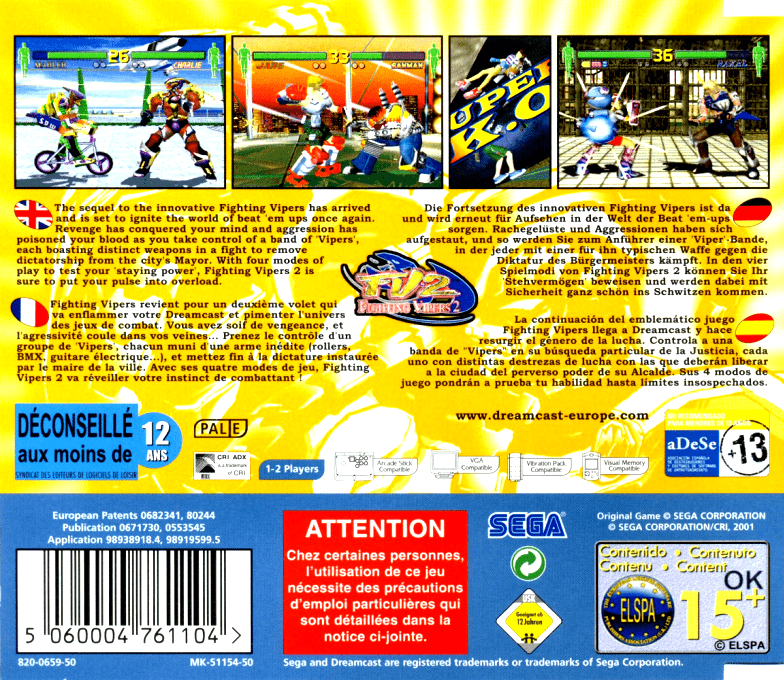 Fighting Vipers 2 — box-2D-back (EU)