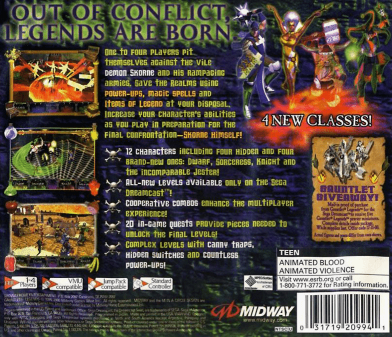 Gauntlet Legends — box-2D-back (US)