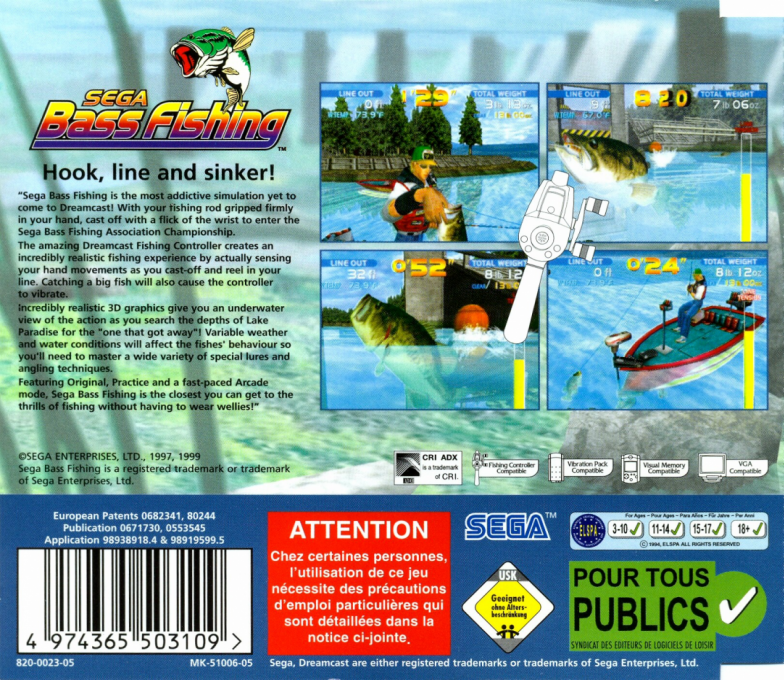 Sega Bass Fishing — box-2D-back (EU)