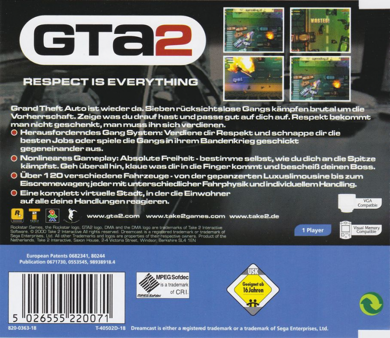 Grand Theft Auto 2 — box-2D-back (DE)