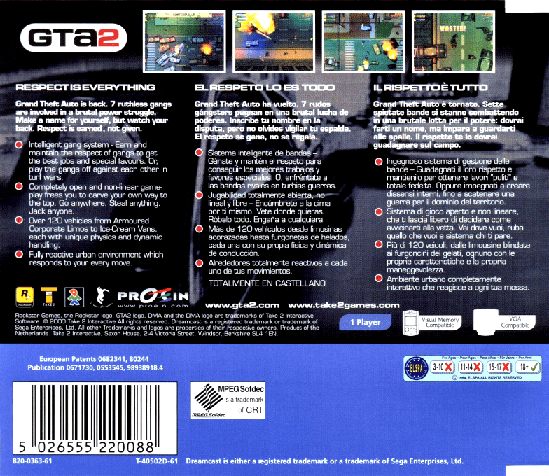 Grand Theft Auto 2 — box-2D-back (EU)