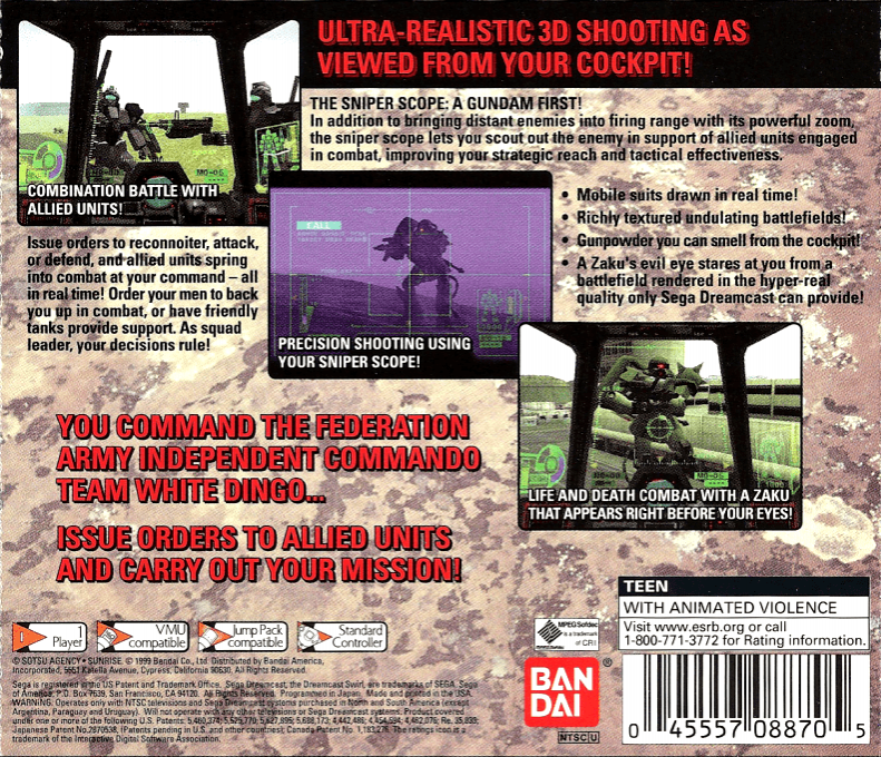 Gundam Side Story 0079 - Rise from the Ashes — box-2D-back (US)