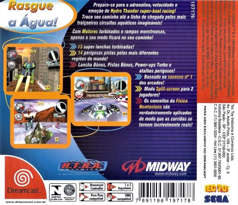 Hydro Thunder — box-2D-back (BR)