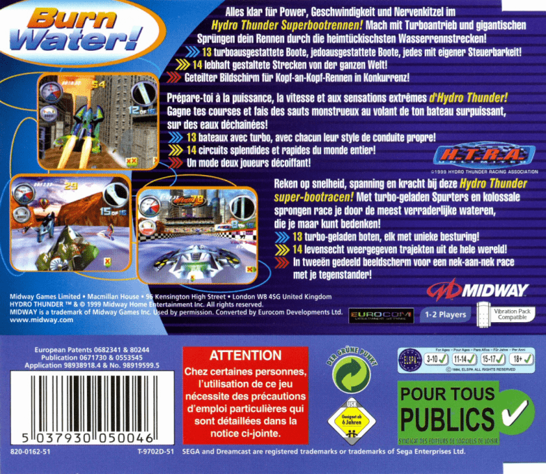 Hydro Thunder — box-2D-back (EU)