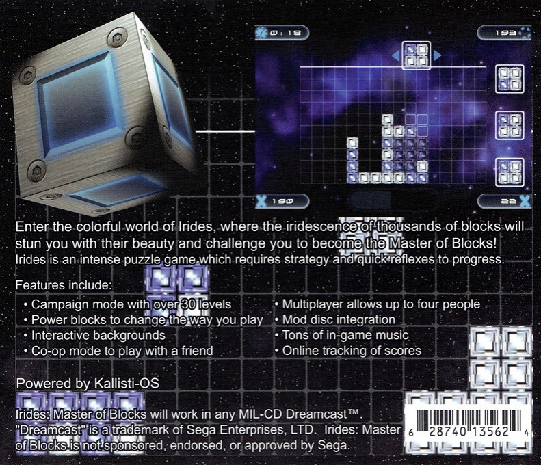 Irides - Master of Blocks — box-2D-back (US)