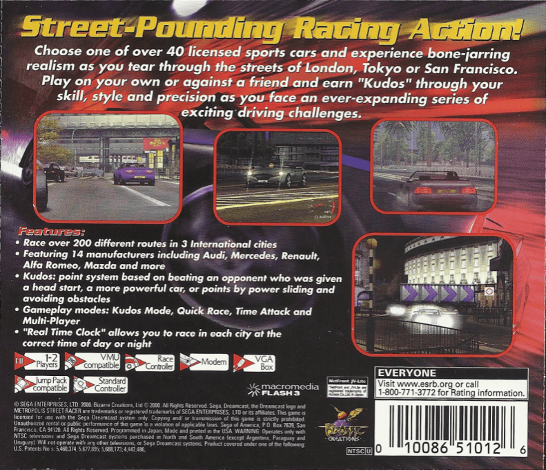 Metropolis Street Racer — box-2D-back (US)