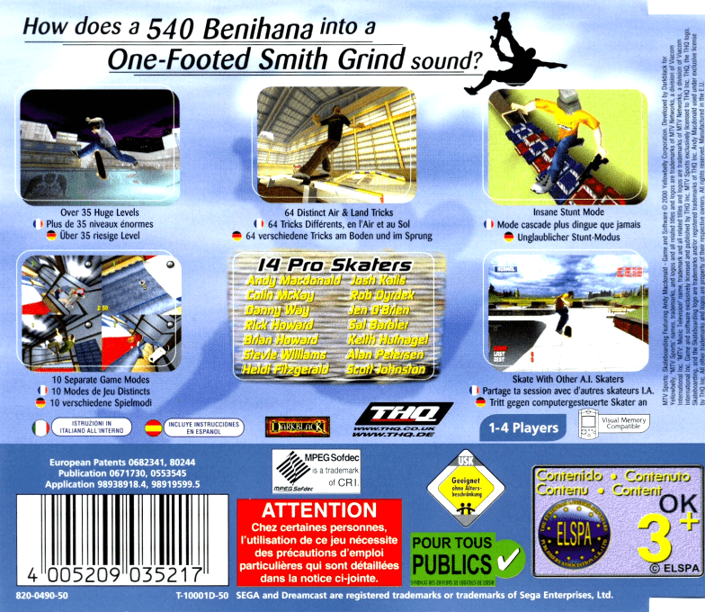 MTV Sports - Skateboarding Featuring Andy Macdonald — box-2D-back (EU)