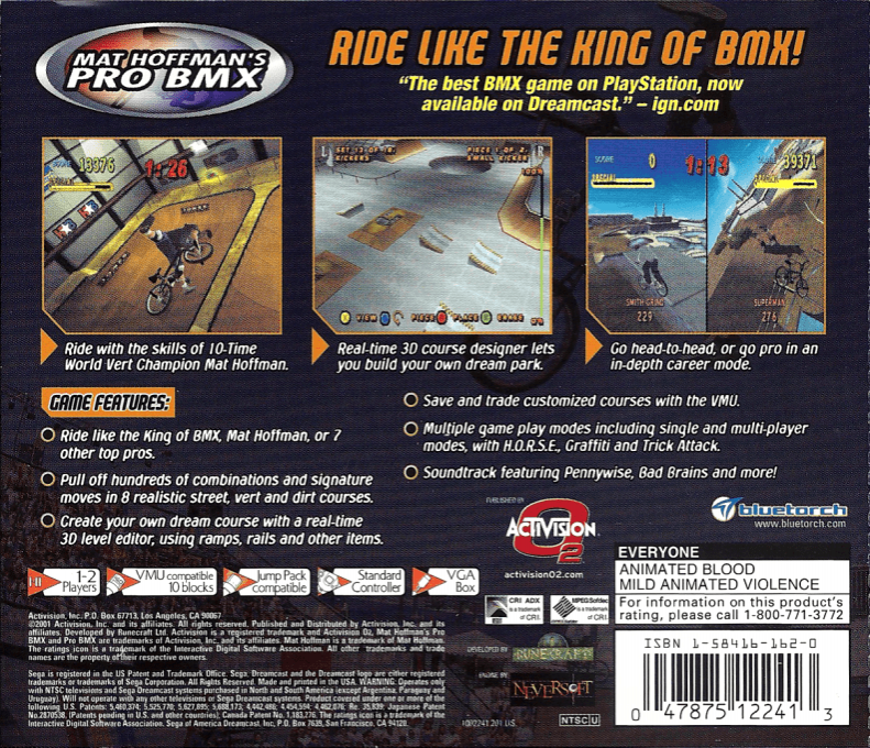 Mat Hoffman's Pro BMX — box-2D-back (US)