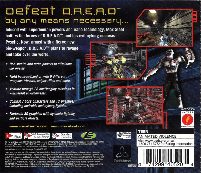 Max Steel Covert Missions — box-2D-back (US)