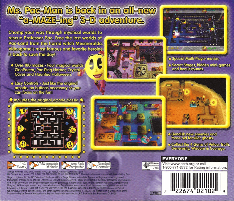 Ms. Pac-Man Maze Madness — box-2D-back (US)