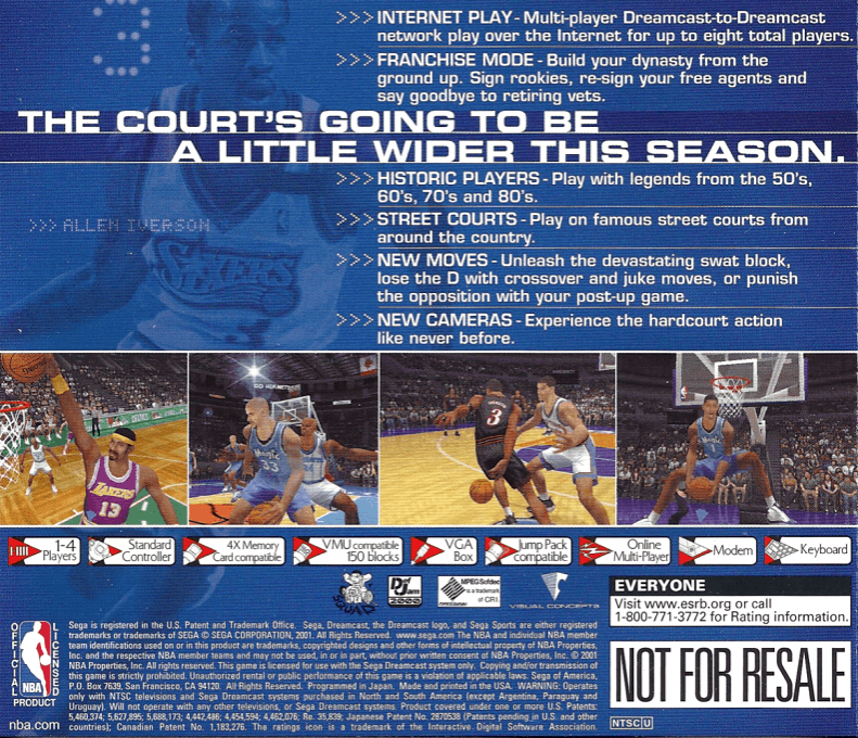 NBA 2K1 — box-2D-back (US)