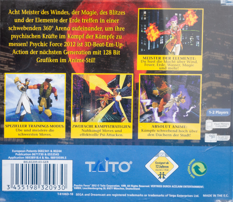Psychic Force 2012 — box-2D-back (DE)