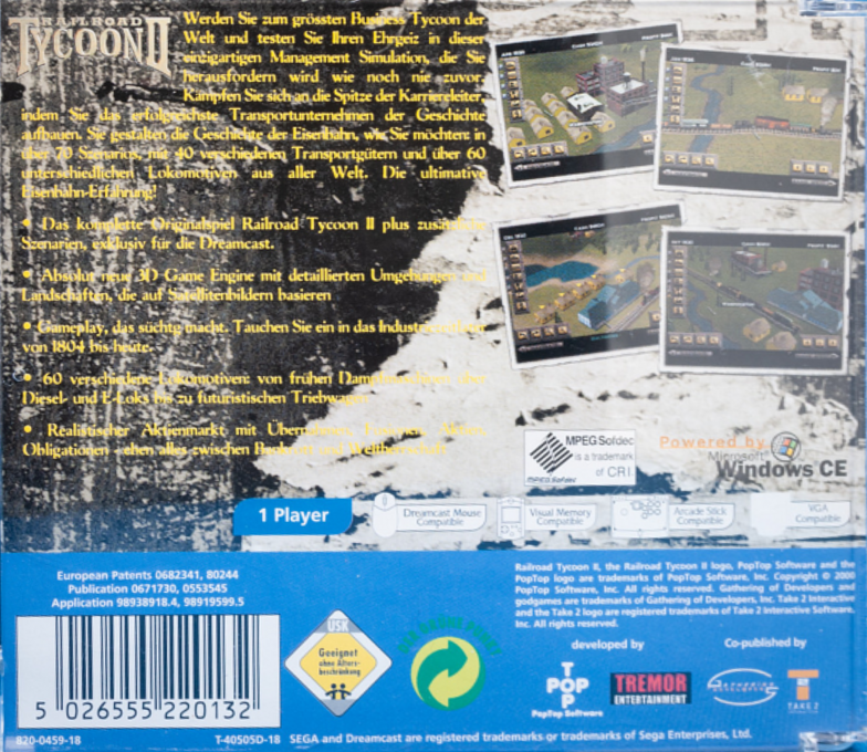 Railroad Tycoon 2 — box-2D-back (DE)