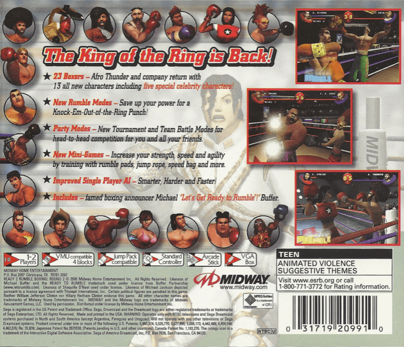 Ready 2 Rumble Boxing Round 2 — box-2D-back (US)