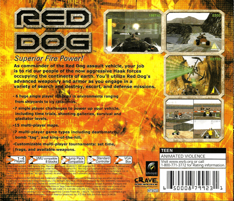 Red Dog - Superior Firepower — box-2D-back (US)
