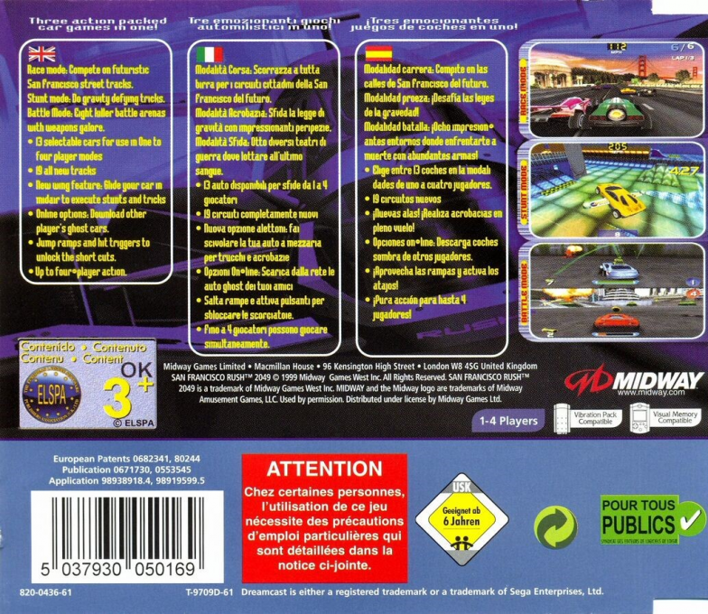 San Francisco Rush 2049 — box-2D-back (EU)