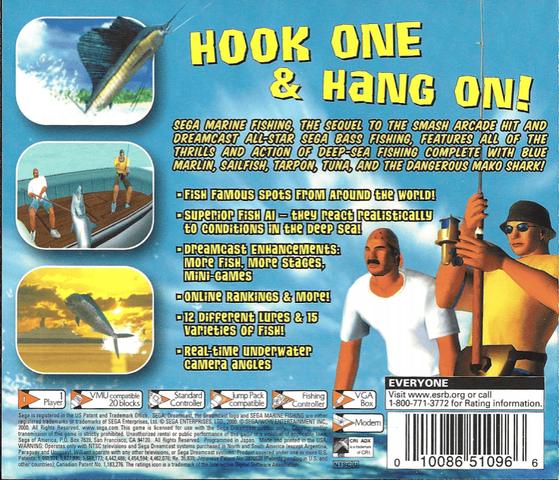 Sega Marine Fishing — box-2D-back (US)