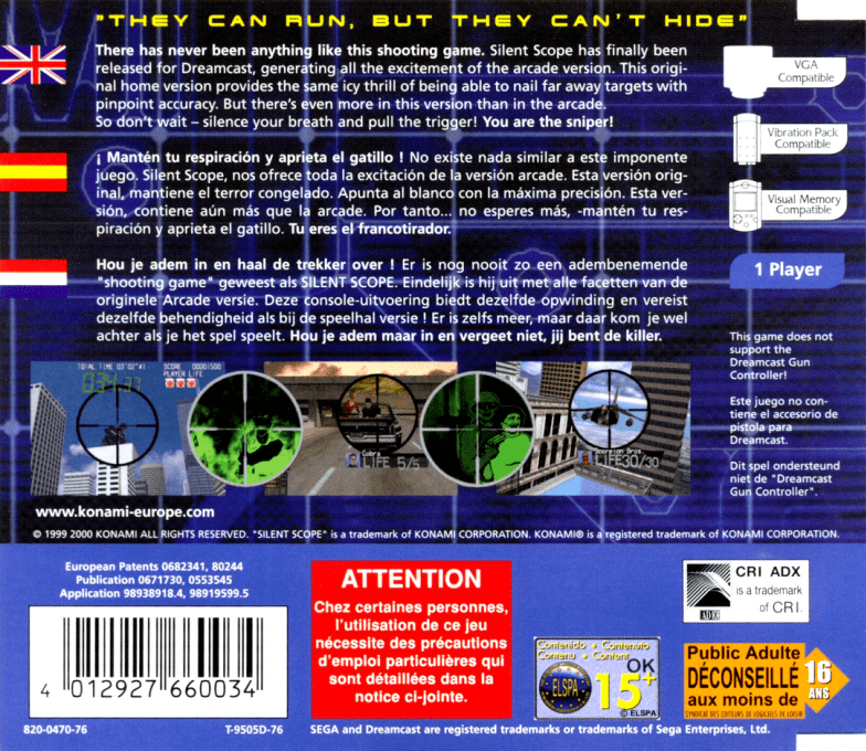 Silent Scope — box-2D-back (DE)