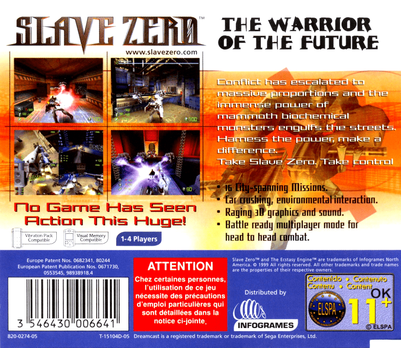 Slave Zero — box-2D-back (EU)