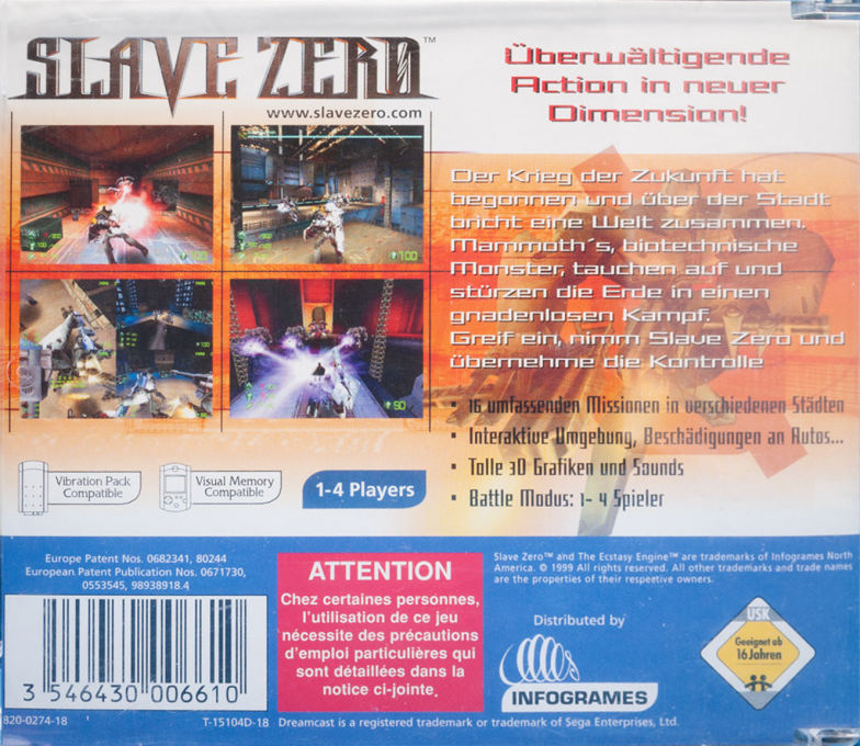 Slave Zero — box-2D-back (DE)