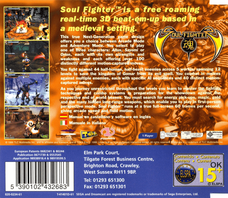 Soul Fighter — box-2D-back (EU)