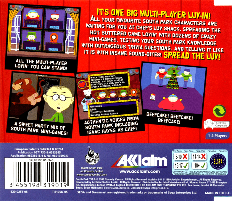 South Park - Chef's Luv Shack — box-2D-back (EU)