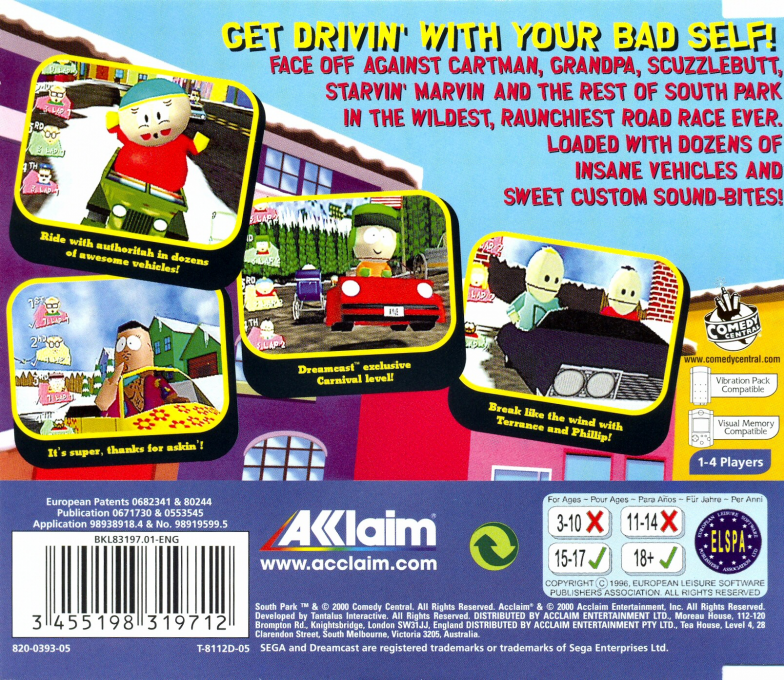 South Park Rally — box-2D-back (NL)