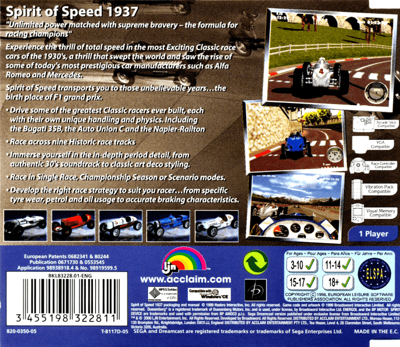 Spirit of Speed 1937 — box-2D-back (EU)