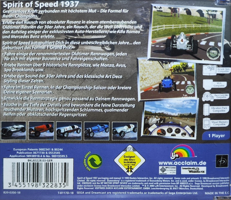 Spirit of Speed 1937 — box-2D-back (DE)