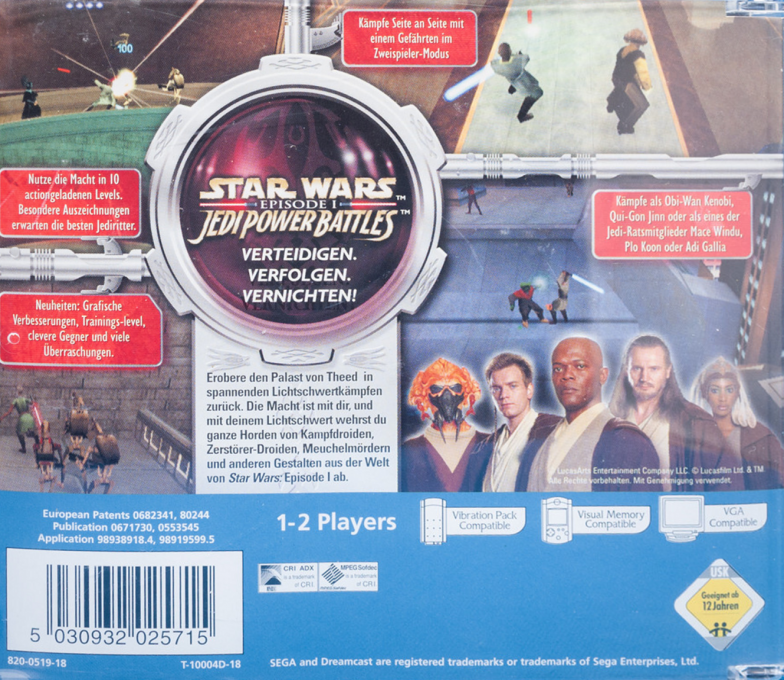 Star Wars - Episode 1 Jedi Power Battles — box-2D-back (DE)