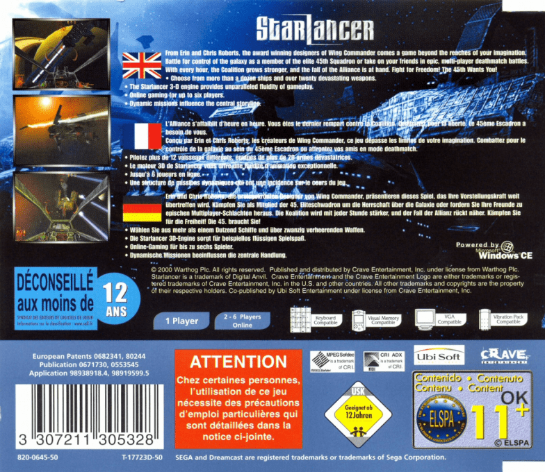 StarLancer — box-2D-back (EU)