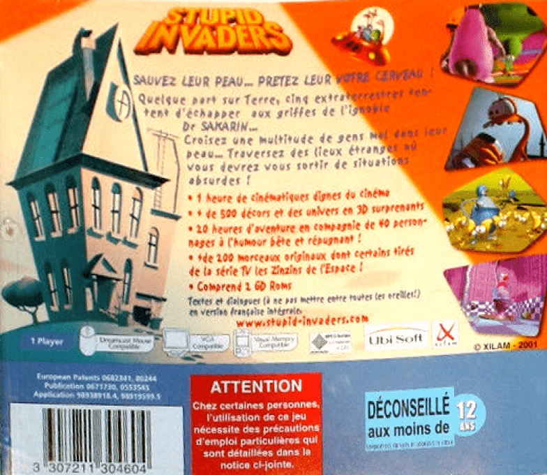 Stupid Invaders — box-2D-back (FR)